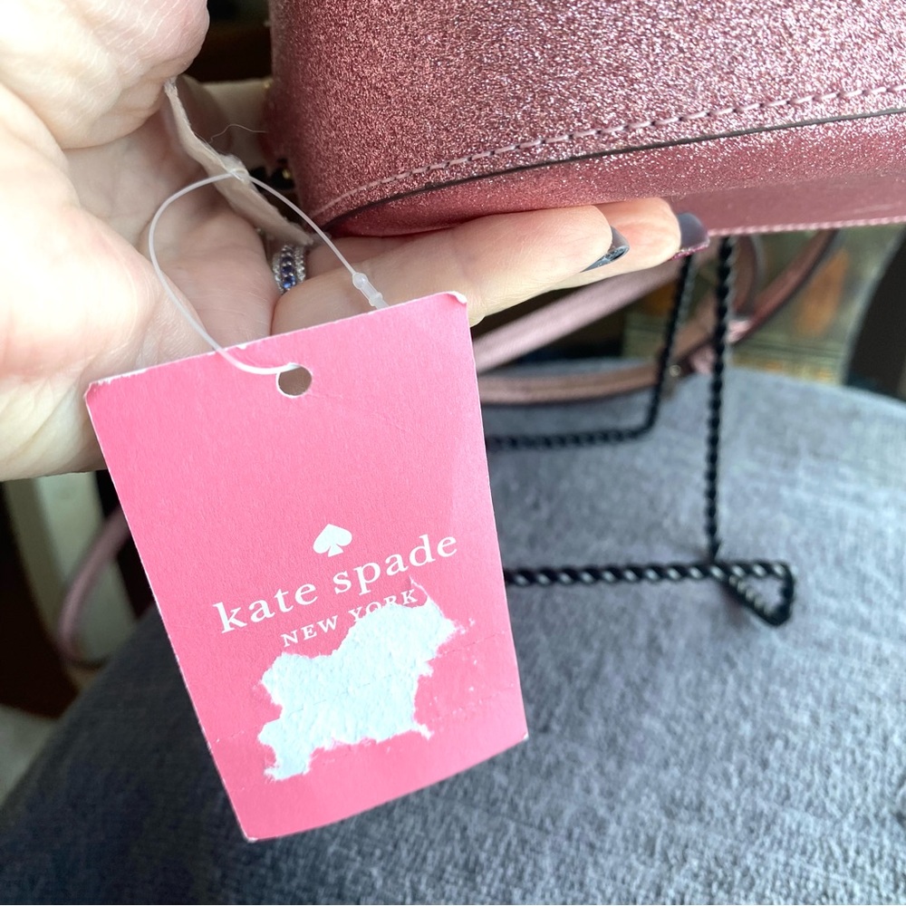 Kate Spade NWT PINK TINSEL Glimmer Oval Camera Bag CROSSBODY $299 retail - Picture 13 of 14